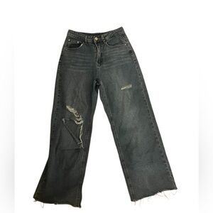 SHEIN- Dazy: Distressed Wide-Leg Jeans